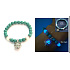 Tyrkenit, blau im Dunkeln leuchtend, elastisches Armband, Kugel 8 mm / 16 - 17 cm, Stein der jungen Menschen, sucht das Lebensziel