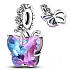 Charm Sterling Silber 925 Muranoglas Schmetterling, Armband Anhänger Symbol