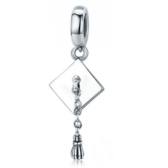 Charm Sterling Silber 925 Graduation - Graduation Cap - Straight, Graduate Anhänger Armband