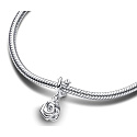 Charme Sterling Silber 925 Rose in Blüte, Natur Armband Anhänger