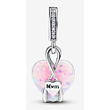 Charms Sterling Silber 925 Opalisierender Herz Anhänger für Mama, Liebesarmband Anhänger