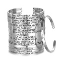 Edelstahlarmband silber mit Gravur Lebe den Moment, offene Manschette, 4 mm