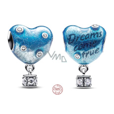 Charm Sterlingové stříbro 925 Horkovzdušný balon ve tvaru srdce, přívěsek na náramek láska Charm Sterlingové stříbro 925 Horkovzdušný balon ve tvaru srdce, přívěsek na náramek láska