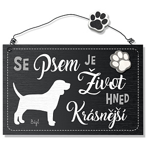 Nekupto Pets Holzschild Beagle 155 x 98 x 5 mm