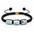 Larimar-Armband aus Naturstein, handgeflochten, verstellbare Größe, Stein des sagenhaften Atlantis