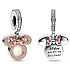 Charms Sterling Silber 925 Disney Minnie Mouse Silhouette 2in1 Mama, Armband Anhänger