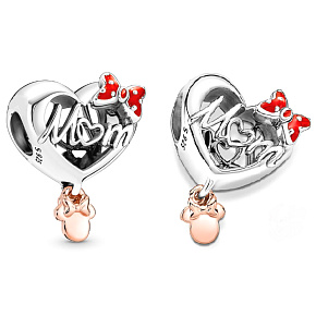 Charme Sterling Silber 925 Disney Minnie Mouse Mom - Mom, Perle für Armband