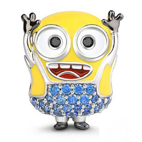 Charme Sterling Silber 925 Ich bin ein Schurke - Mimons Mimoň Bob - Der süßeste Mimoň von allen, Perle für Armband Film