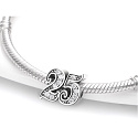 Charme Sterling Silber 925 25 Jahrestag, Perle auf Armband