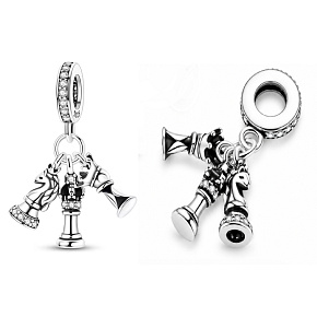 Charm Schach – König, Königin und Turm | Anhänger für Armband, Symbol für Strategie und Sieg, Interessen
