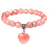 Kristall + Herz Armband elastisch Naturstein, Perle 8 mm / 19 cm, Stein Steine