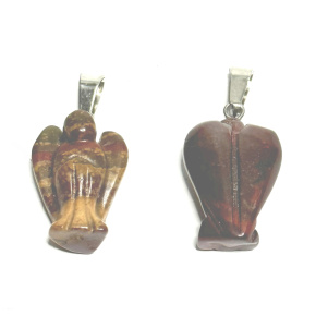 Jaspis Engel Schutzengel Anhänger Naturstein handgeschliffen 2 - 2,2 cm, Stein der positiven Energie