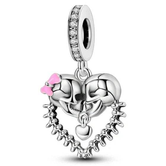 Charm Sterlingsilber 925 Skelette Love Halloween, Anhänger für Armband Halloween
