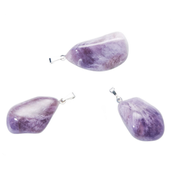 Amethyst Lavendel Malawi Tumbler Anhänger Naturstein 2,2-3 cm, 1 Stück, Stein der Könige und Bischöfe