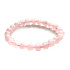 Rosenquarz Armband elastisch Naturstein, Kugel 8 mm / 16 - 17 cm, Stein der Liebe