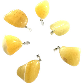 Calcit orange Troml-Anhänger Naturstein M, ca. 2,5 cm, Intuitionsstein