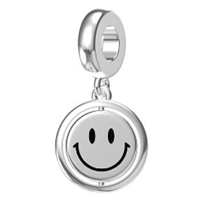 Sterling Silber 925 Smiley - American Dream - Lächeln, du bist schön, Armband Anhänger Symbol