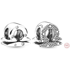 Charm Sterling Silber 925 Tierkreiszeichen der Waage, Perle für Armband