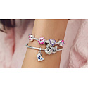 Charme Sterling Silber 925 Blau schimmernde Schmetterling Perle auf Tierarmband