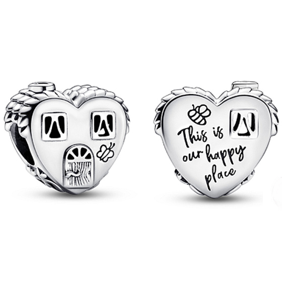 Charm Sterling Silber 925 Herzförmiges Haus Dies ist unser glücklicher Ort, Familienarmband Perle