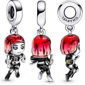 Charme Sterling Silber 925 Marvel The Avengers, Black Widow, Armband Anhänger