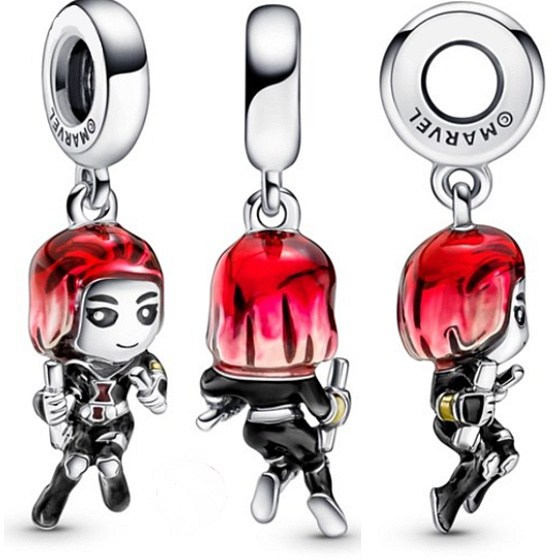 Charme Sterling Silber 925 Marvel The Avengers, Black Widow, Armband Anhänger