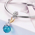 Charms Sterling Silber 925 Fee vom blauen Planeten, Feenarmband-Anhänger