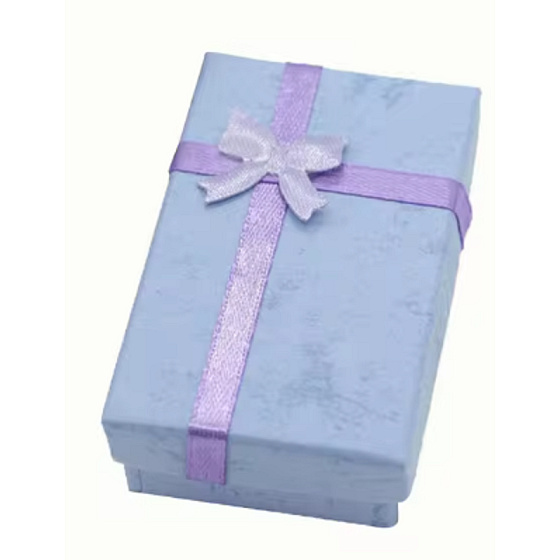 Geschenkbox mit Schmuckschwamm und Schleife hellblau 8 x 4 x 2,5 cm 1 Stück