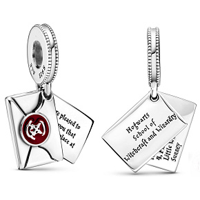 Sterling Silber 925 Harry Potter - Hogwarts Acceptance Letter, 2in1 Anhänger Armband