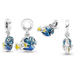 Charms Sterling Silber 925 Disney Findet Nemo - Dory, Armband Anhänger Charms Sterling Silber 925 Disney Findet Nemo - Dory, Armband Anhänger