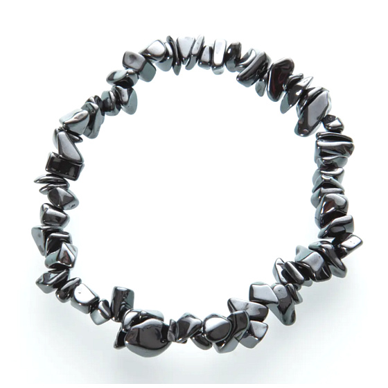 Hämatit Armband elastisch gehackter Naturstein 19 cm, gesunder Blutstein