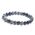 Obsidianflake Armband elastisch Naturstein, Perle 8 mm / 16-17 cm, Rettungsstein
