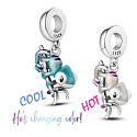 Charms Sterling Silber 925 Thermo - Chamäleon, farbwechselndes Tier, Armband-Anhänger