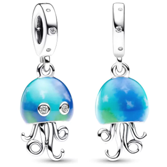Charms Sterling Silber 925 Thermo - Qualle mit wechselnden Farben, Tierarmband Anhänger