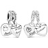 Charms Sterling Silber 925 Herz Tante & Nichte 2in1, teilbarer Familienarmbandanhänger