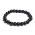 Onyx schwarz matt Armband elastisch Naturstein, Perle 8 mm / 16-17 cm, Lebenskraftstein