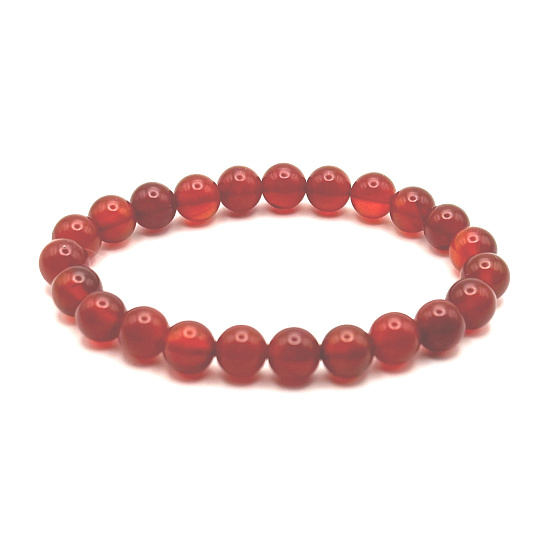 Achat rot elastisch Naturstein, Perle 8 mm / 16-17 cm, fügt Stärke