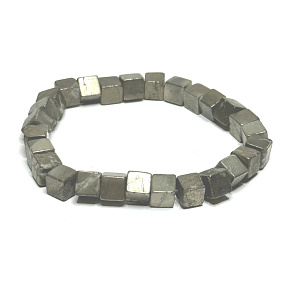 Pyrit-Armband elastisch natürlich, Würfel 6 mm / 16-17 cm, Meister des Selbstvertrauens und der Fülle Pyrit-Armband elastisch natürlich, Würfel 6 mm / 16-17 cm, Meister des Selbstvertrauens und der Fülle