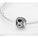 Stier, Sternzeichen, Silber + Zirkonia Armband-Anhänger, Kugel 9 mm 1 Stück