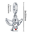 Sterling Silber 925 Harry Potter - Hedwig die Eule mit Brief, Anhänger für Armband