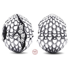Charm Sterling Silber 925 Game of Thrones Glittering Dragon Egg, Armband Perle, Film