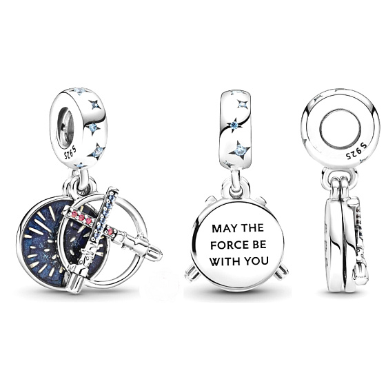 Charms Sterling Silber 925 Marvel Star Wars Lichtschwert 2in1, Armband Anhänger