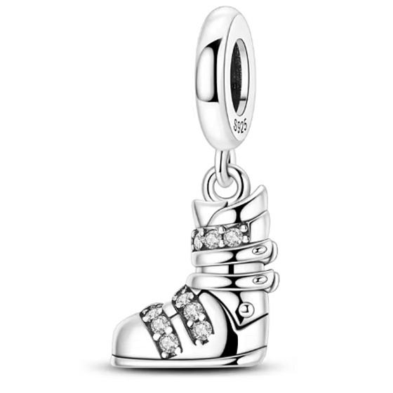 Charm Skischuh – Winterabenteuer | Anhänger für Armband, 925er Silber, Symbol der Berge und des Skifahrens, Sport