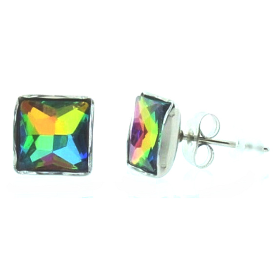 Magische Ohrringe quadratisch, Spieße Ich bin nicht nur ein Juwel 0,9 x 0,9 cm