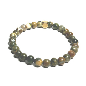 Ryolit Armband elastisch Naturstein, Kugel 6 mm / 16-17 cm, Stein der klaren Bewusstsein