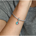 Sterling Silber 925 Muranoglas Baum der Zugehörigkeit, Natur Armband Anhänger