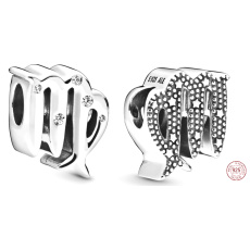Charm Sterling Silber 925 Sternzeichen Sparkling Virgo, Perle für Armband