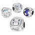 Sterling Silber 925 3-seitiger Reise-Charm, Reise-Armband Perle