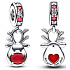 Sterling Silber 925 Red Nose Reindeer - Lass dein Licht leuchten, Weihnachts-Armband-Anhänger