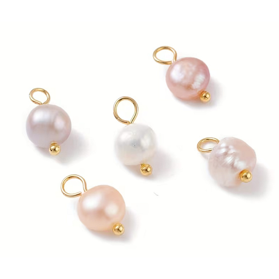Flussperle rosa – Mini-Anhänger ca. 1–1,2 cm, goldfarbene Ausführung | Symbol der Liebe, Weiblichkeit und des Glücks